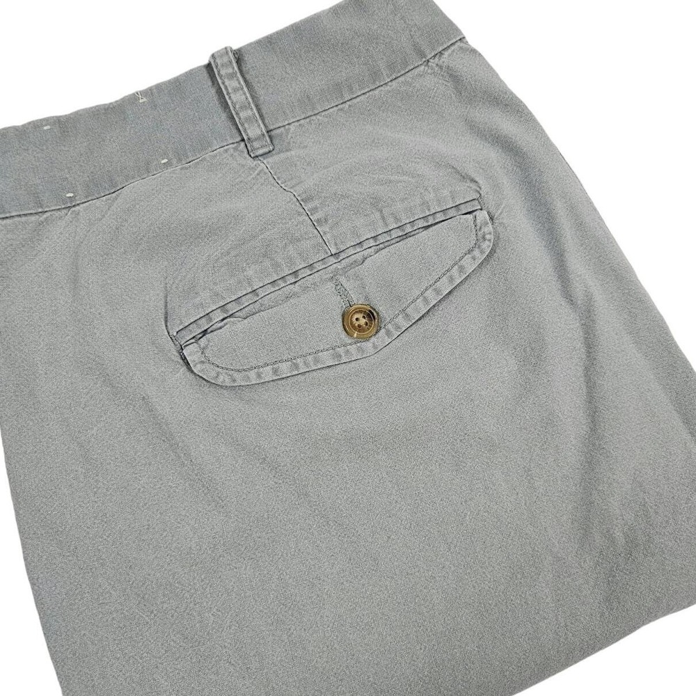 Orvis Mens 40 Chinos Flat‎ Front Cotton Washed Gray Pants Size 40x30 Preppy